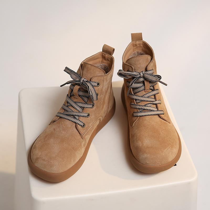 Ботинки Мартина женские осенне-зимние новые бархатные ботинки зимние плоские ботинки на голую ногу короткие ботинки