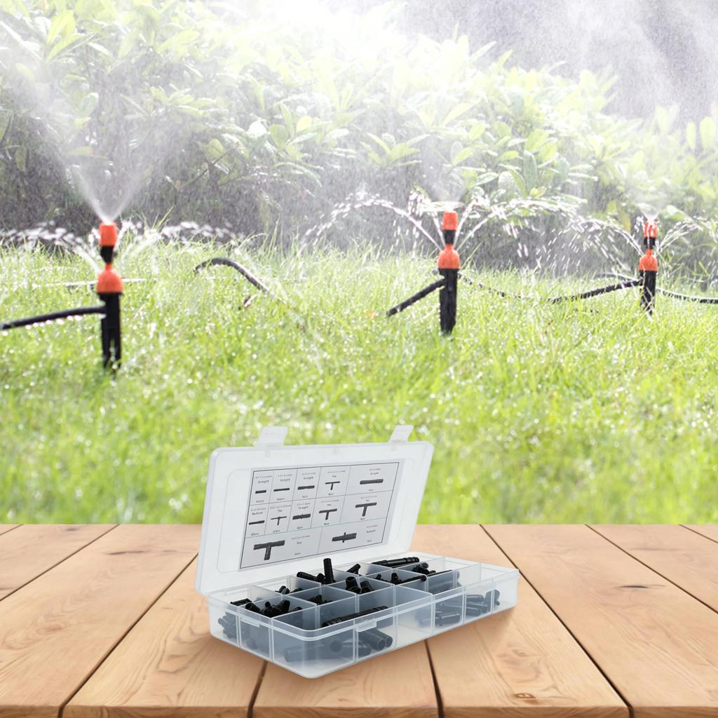 113Pcs Car Hose Connector Assortment Reducer Set Straight T Piece Connector Irrigation Dripper Watering Garden Tools