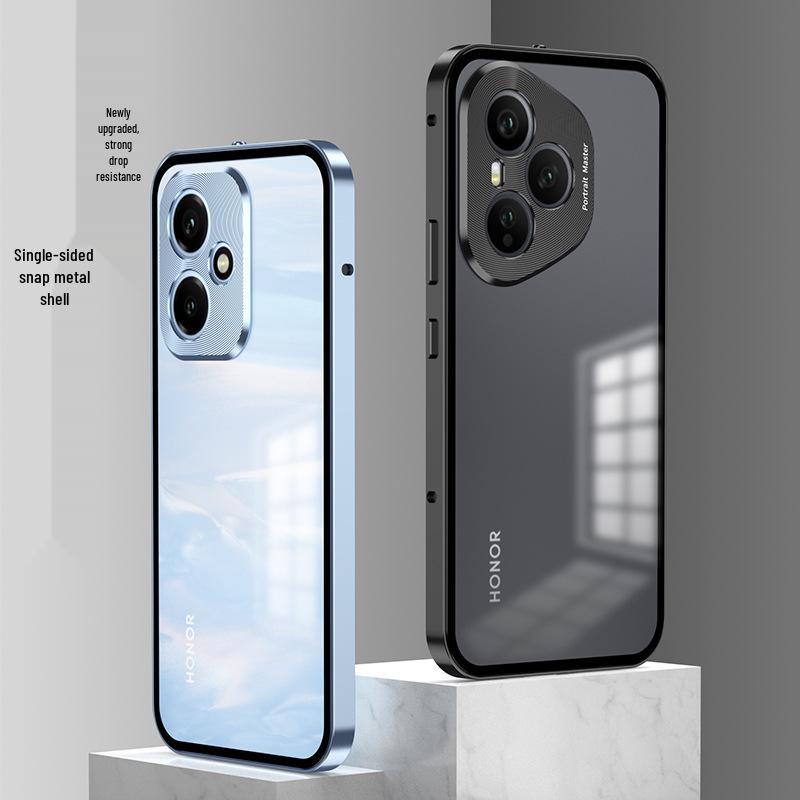 Чехол-бампер для Honor 400/400pro из металла с кнопками-защелками и матовой задней панелью