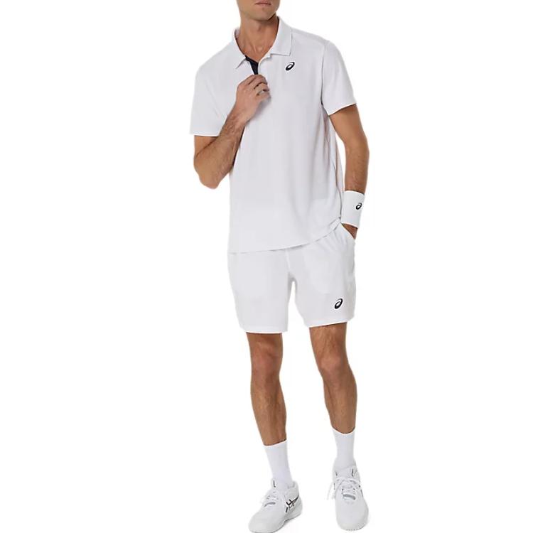 ASICS Polo Shirts Men's White Polo Collar Moderate 2041A340-100