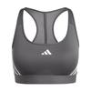 Adidas Powerimpact Train Sports Medium Gray Size AB Bra, Support, Three-Stripes Bra, IKV29, Women's, Six/White (IU1708), J/M,
