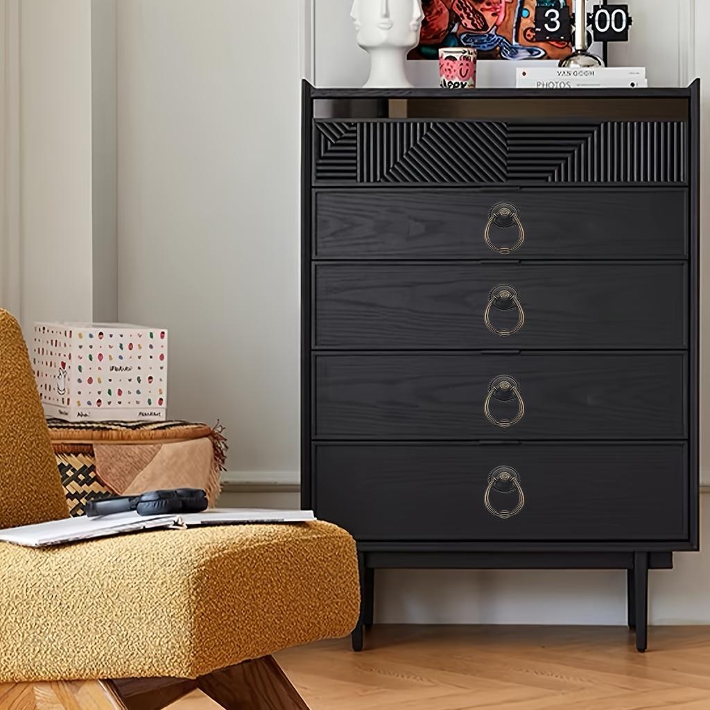 12 шт. винтажных латунных колец для подвешивания, ручки для ящиков гардероба, мебельная фурнитура, круглые ручки для ящиков шкафа с одним отверстием