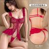 Вышитый кружевной комбинезон 2025, сексуальное новое нижнее белье, соблазнение, страсть, халат, маленькая грудь, пижама, женская униформа