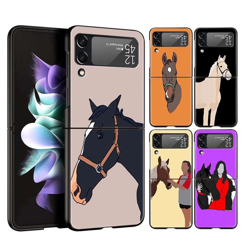 Z Flip 4 Phone Case for Samsung Galaxy Z Flip 3 5G ZFlip3 Flip3 Zflip Flip4 Hard PC Cover Frederik The Great Beauty Horse Shell