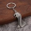 Zinc Zinc Alloy King Cobra Key Ring Fangs Car Key Chain Bag Ornament King Cobra Keychain  Birthday Gift