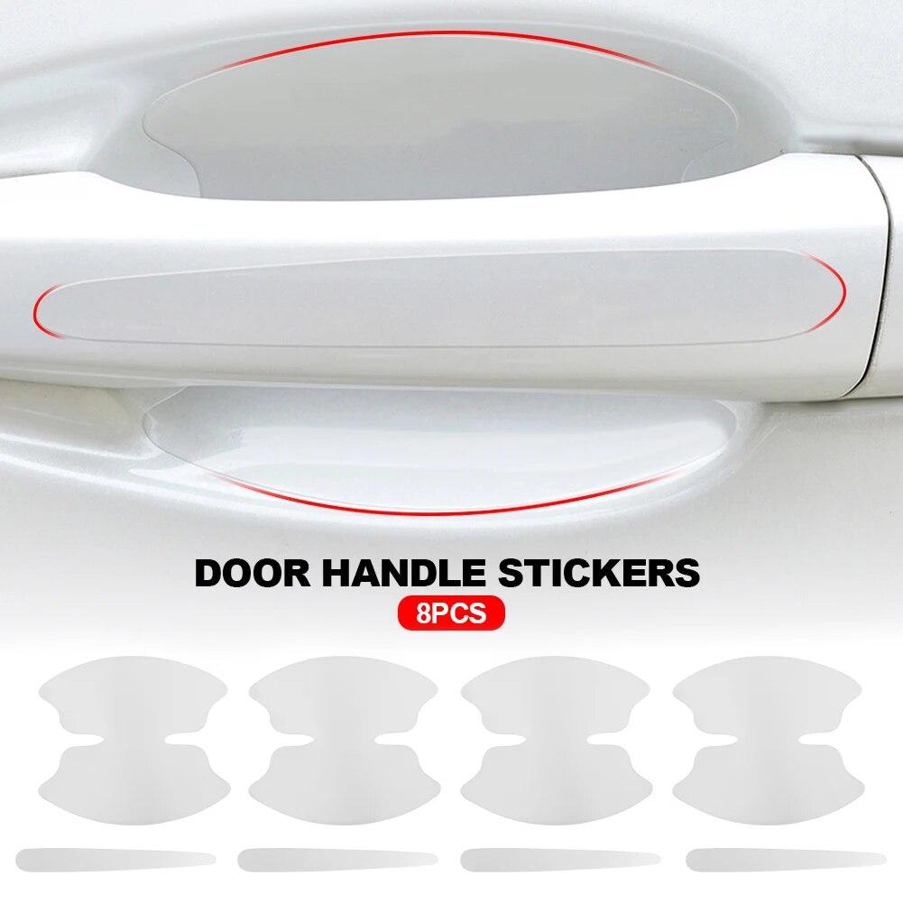 8 Pcs TPU Car Door Bowl Anti-scratch Sticker Clear Door Bowl Handle Protection Sticker Paint Surface Film Car Accessories