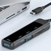 Портативный USB-хаб Док-адаптер с высокоскоростной передачей 5-в-1 Станция USB Type-C на USB TF/SD Адаптер