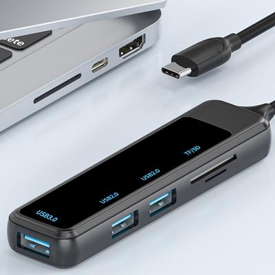Портативный USB-хаб Док-адаптер с высокоскоростной передачей 5-в-1 Станция USB Type-C на USB TF/SD Адаптер