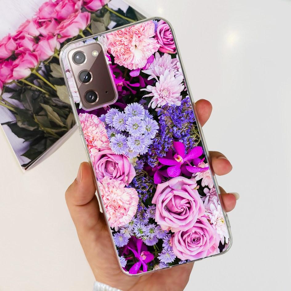 Чехол для Samsung Note 20 5G SM-N981B Популярный Цветок Тонкий Мягкий Силиконовый Чехол для Телефона для Samsung Galaxy Note20 Ultra 5G Funda Capa