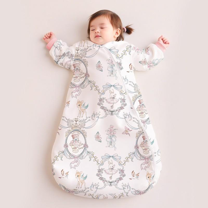 Baby Sleep Sack With Cotton Lining Thickened Winter Fall Infants Toddlers Anti-startle Wearable Sleeping Bag
