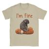 Amazing Punch Monkey Hugging Plush Im Fine TShirt Unisex Women Round Neck Pure Cotton T Shirt Short Sleeve Tees Classic Clothing
