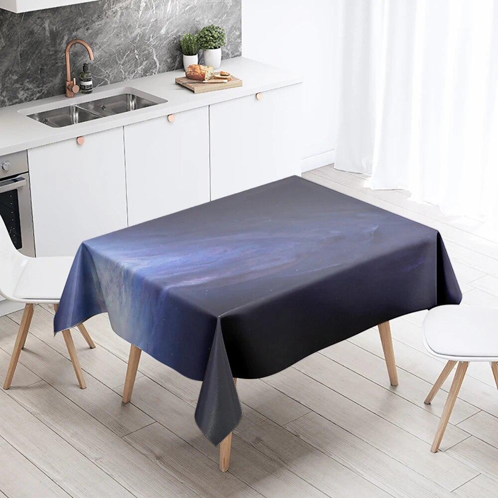Starry Universe Tablecloth Cumulus Antifouling Waterproof Rectangular Kitchen Dining Table Home Decoration