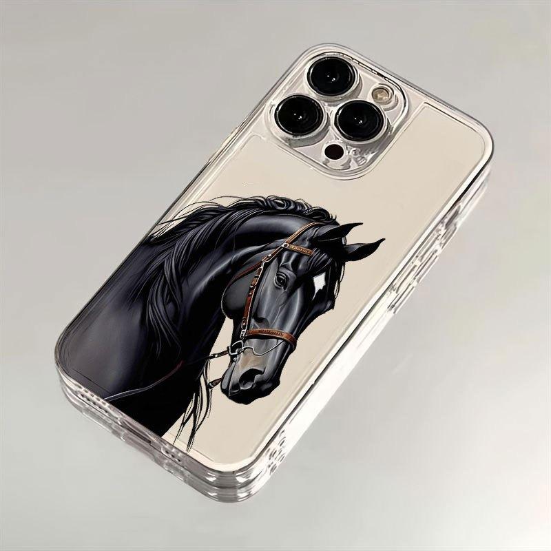 Чехол для телефона с узором скачек, подходит для iPhone 17 16 15 14 13 12 11 Pro/Max/Plus, прозрачная защитная от падений задняя крышка