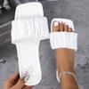 Summer Slippers Women New Trend Pleated Design Flat Sandals Female Flip Flops Ladies Outdoor White Korean Big Size 36-43