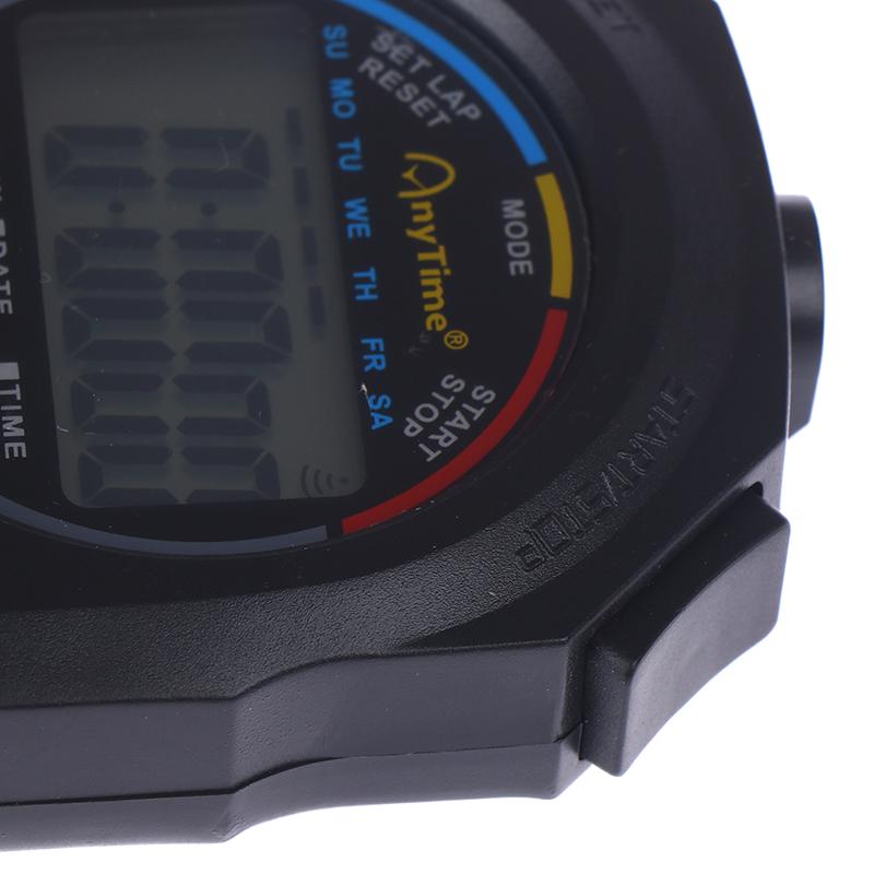 Waterproof Digital Lcd Chronograph Timer Counter Stopwatch Alarm With Strap