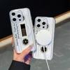 Кассетная лента Совместимый с Magsafe Чехол для телефона Для iPhone 17 promax 16 Plus 12 13 mini 14 15 Pro Max Беспроводная магнитная крышка