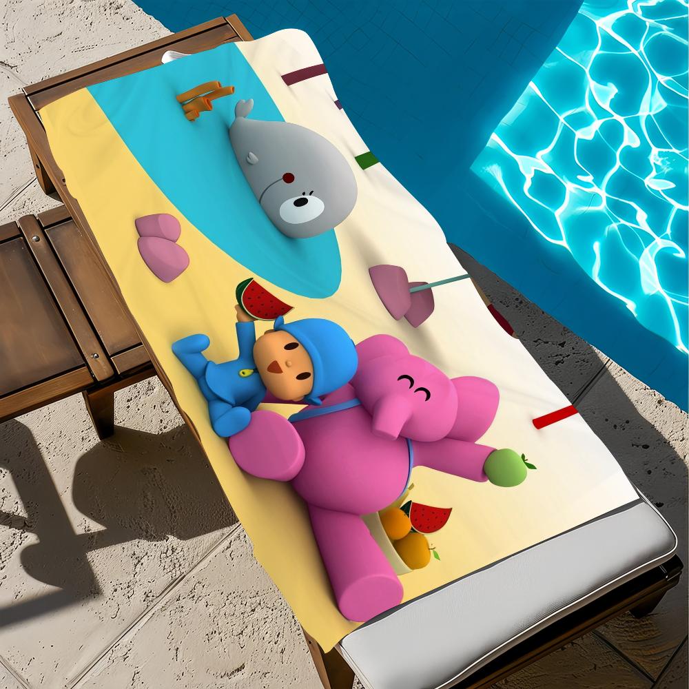 Милый мультяшный P-P-pocoyo-o Полотенце Пляжное Быстросохнущее Мягкое Бассейнные Полотенца Подарок для Путешествий Спортзал Душ Кемпинг спорт