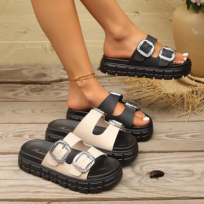 Крутые тапочки на толстой подошве женские летние для улицы модные две пары для дома, комнатные, противоскользящие тапочки женские