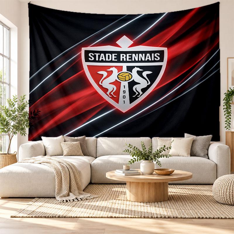 Stade Rennais FC Wall Tapestry, Soft Fabric Wall Hanging, Decorative Backdrop For Bedroom Home Wall Art