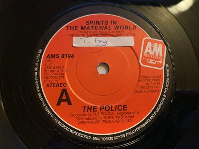 7-дюймовая пластинка POLICE - Spirits In The Material World AMS8194 A&M Records 1981 UK Рок Б/У