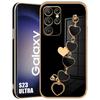 Protective Case - Booling - for Samsung Galaxy S23 Ultra - Shockproof - Scratch-Resistant - Black Heart Pattern