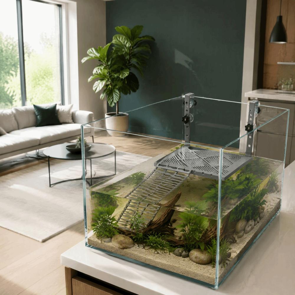 Suction Cups Turtle Basking Platform Non-Slip Ramp Floating Turtle Dock Reptile Enclosure