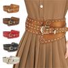 Women Stretchy Waist Belt Vintage Elegant Wide Underbust Corset Elastic Rope Decorative Women Corset with Alloy Rivet