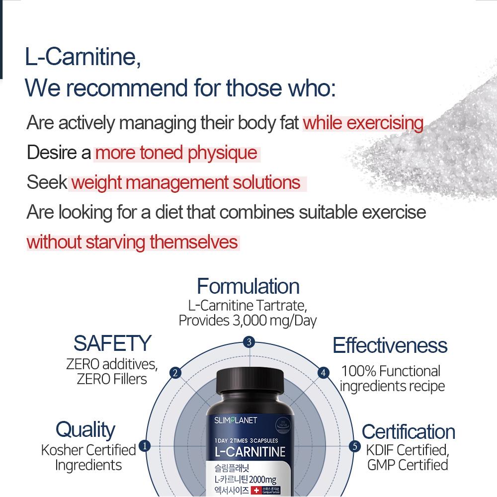 Slimplanet L-карнитин 2000 мг 1 коробка/45 г(500мг*90шт.)Сжигатель жира и усилитель энергии Max Strength для тренировок и снижения веса