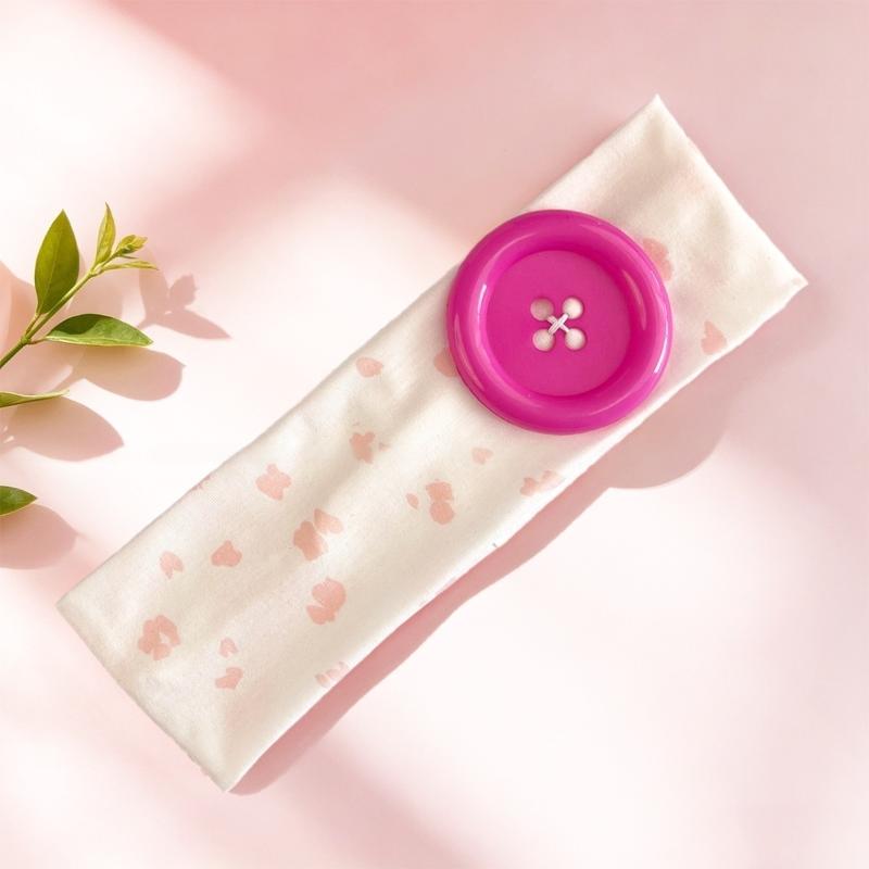 Retro Ins Style Cute Print Button Headband Fashion Women Y2K Sweet Cool Hair Accessories Cute Sweet Dating Hair Band