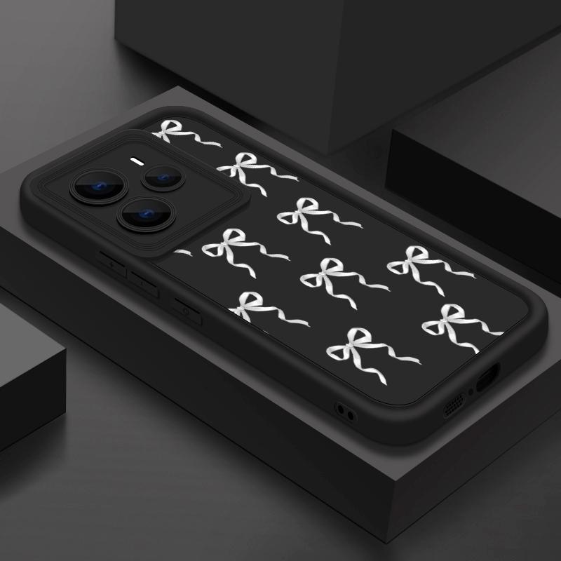 Розовый чехол с принтом банта, противоударный чехол для Xiaomi 14T 13T Poco X7 F6 X6 Pro Redmi Note 14 Pro 13 12 11, силиконовый мягкий защитный чехол для линз из ТПУ, матовый чехол для телефона