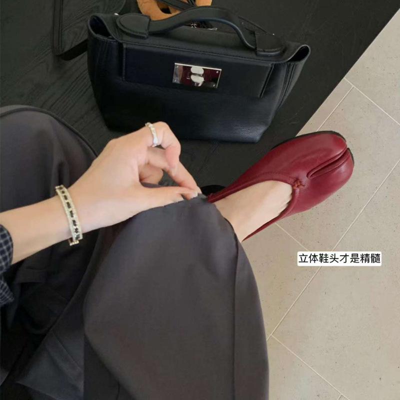 Retro split-toed light-mouth thick-heeled single shoes, spring and summer one-pedal Mary Jane women's shoes