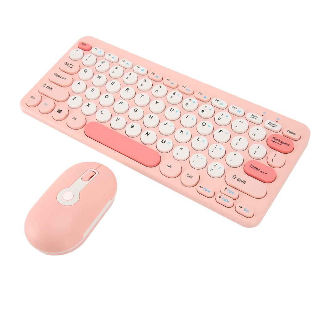 Wireless Keyboard Mouse Set Stylish Slim Round Keycaps   Ergonomic 2.4G Keyboard Mouse Combo for Desktop PC Computer