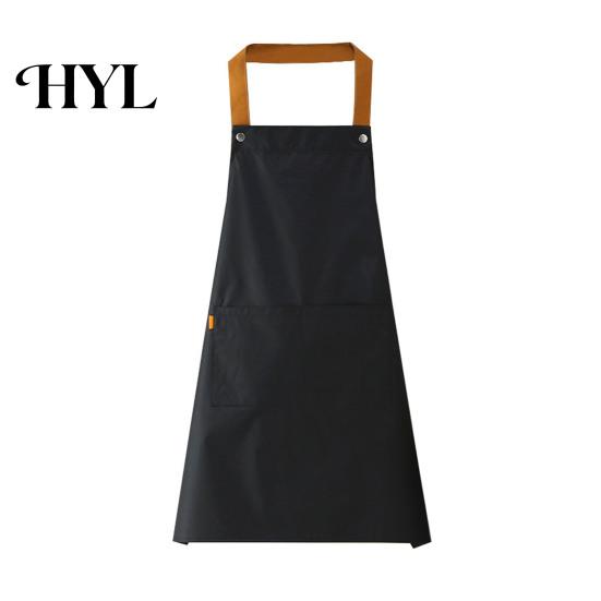 Oil-resistant Cooking Apron Solid Color Kitchen with Dual Pockets Waterproof Oil-proof Adjustable Fabric Breathable Men Women Chef Baking Bib