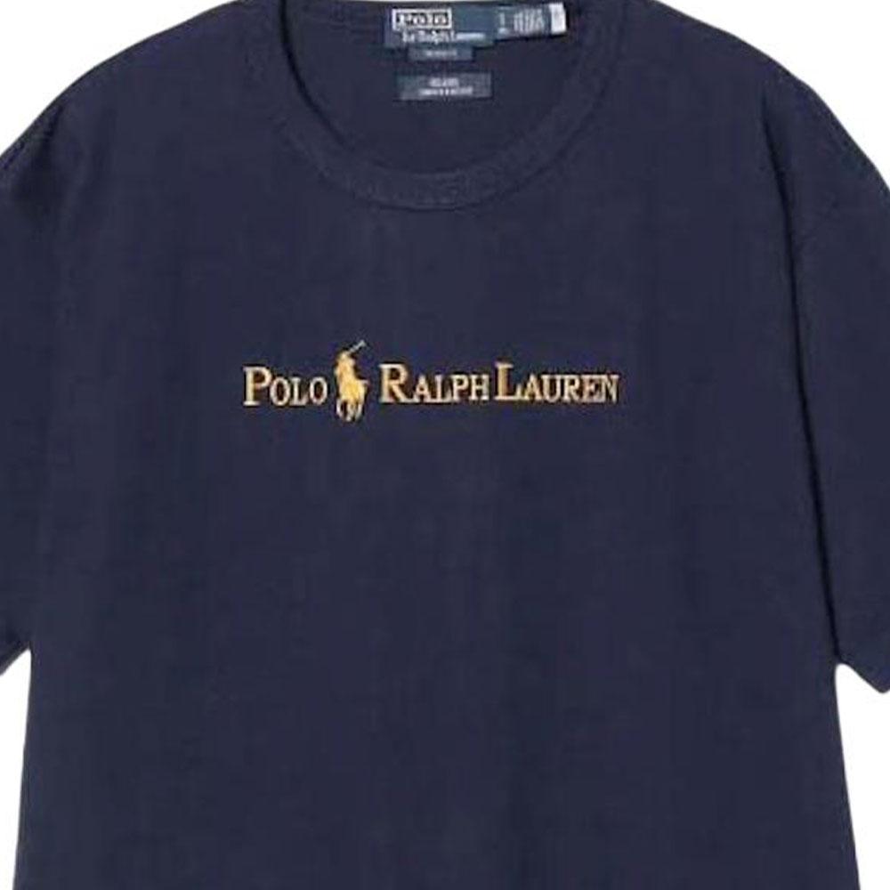 Мужская футболка с коротким рукавом и круглым вырезом с логотипом Polo Ralph Lauren, топы, темно-синий 11-04-0510-770