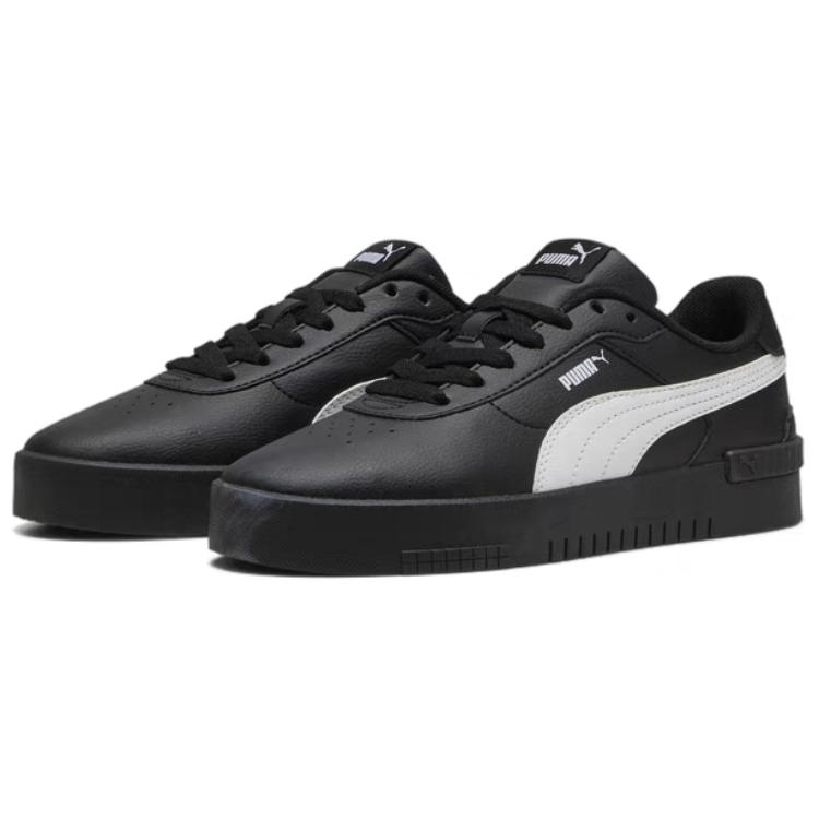 Puma Jola Кроссовки женские из синтетической кожи, удобные, универсальные, низкие, кроссовки, черные, белые, 398413-08