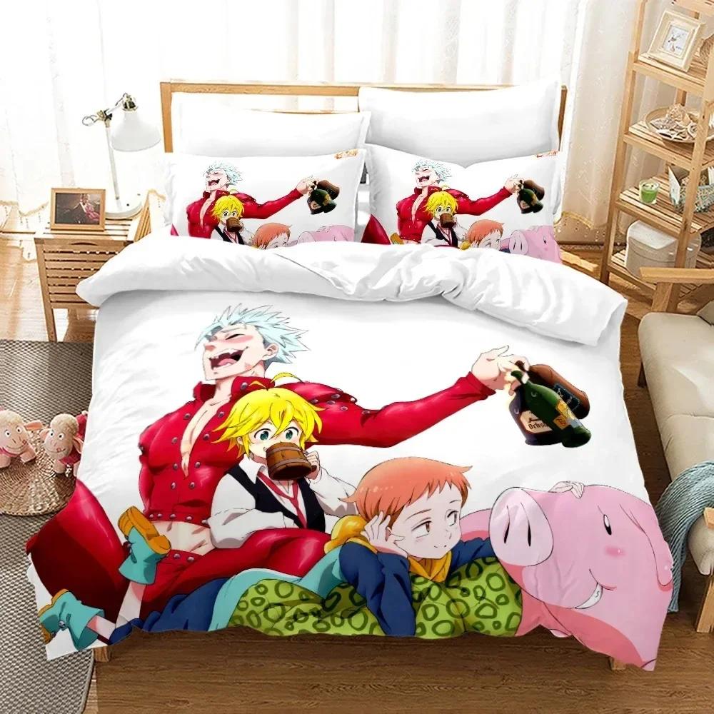 Luxury New 3D Print The Seven Deadly Sins Bedding Set Single Twin Full Queen King Size Anime Bedroom Duvetcover Sets Bed Sheet