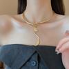Metal Iron Zinc Zinc Alloy Women Snake Necklace Cool Street Necklace Clavicle Chain  Couple