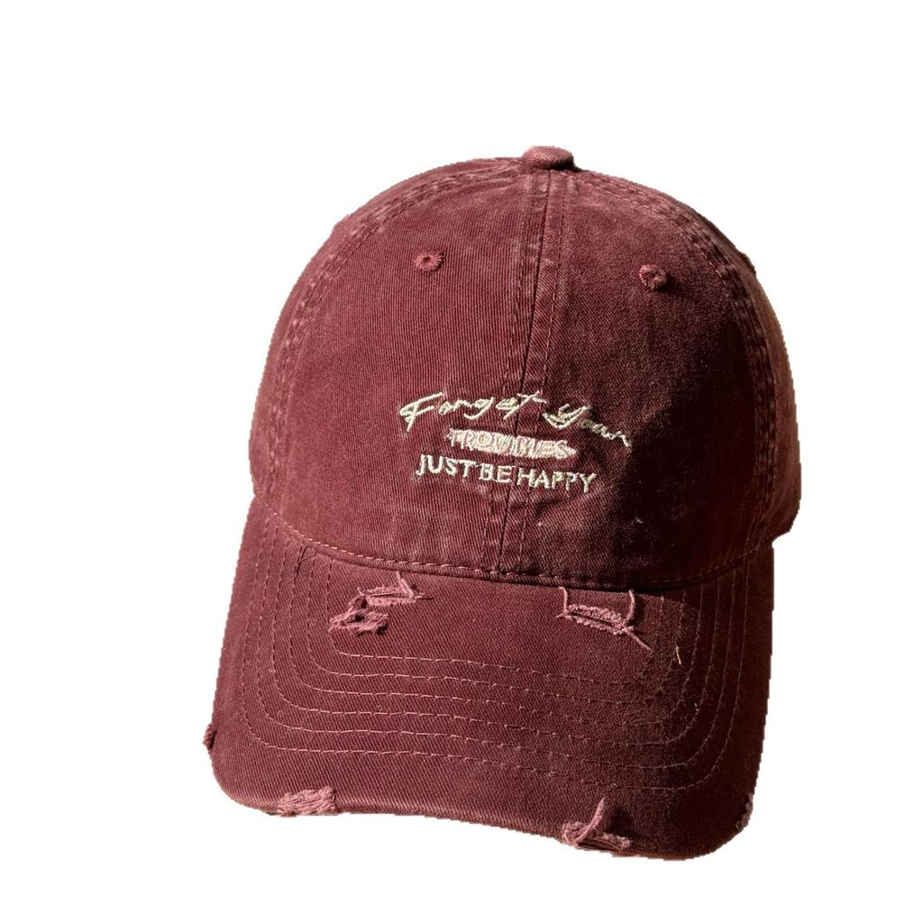 New trendy Korean-style sun-shading lettered denim baseball cap for spring and summer2026Male couples showing off their cute duck-billed caps, a