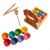 Шарики в стаканчиках, разноцветный стаканчик для сортировки шариков, мелкая моторика, цвет и счет, деревянный