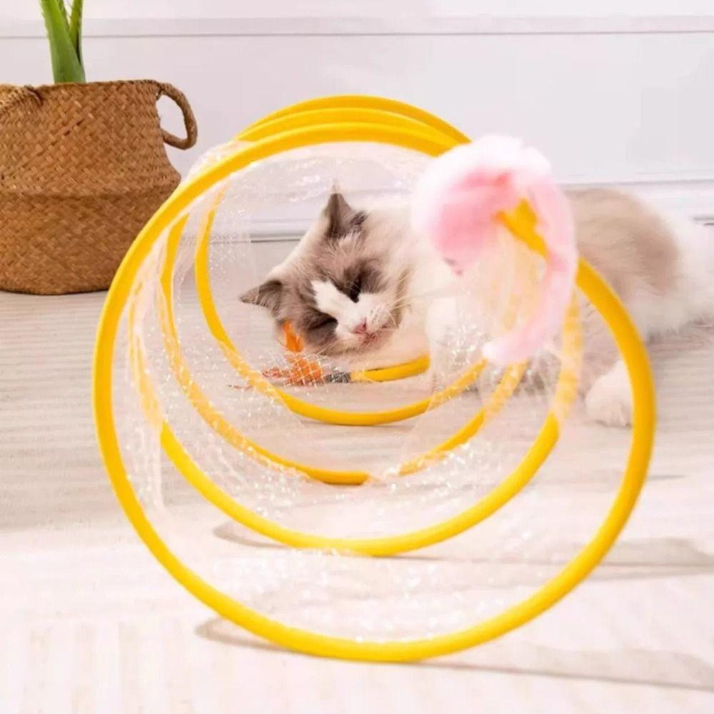 Elastic Cat Tunnel Tube Portable Interactive Cat Toy Fun Foldable Cat Play Tunnel Pet Supplies