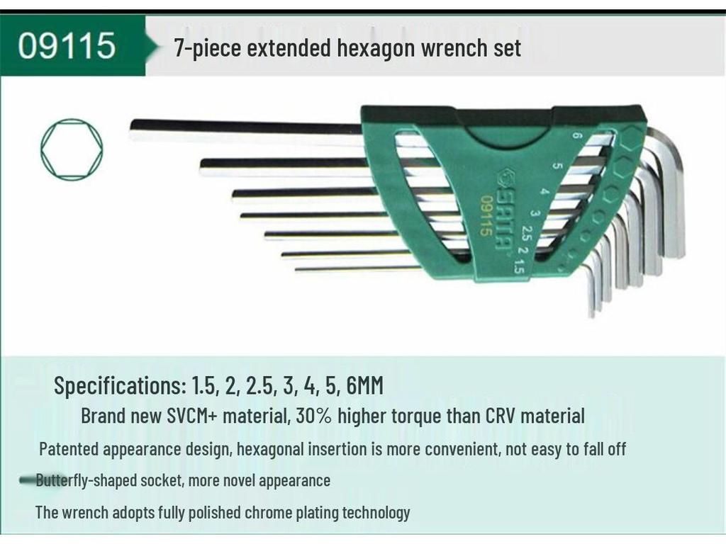 Набор шестигранных ключей - Мини, Удлиненные, Шарообразная и Плоская головка, Доступны в 7, 8, 9, 10, 14 штук (Модель 09105)