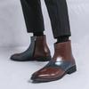 Мужские кожаные ботинки модные Simplicity Pointed Toes Ботильоны для платья Ботильоны Мужские модные высокие ботинки Вечерние мужские туфли на плоской подошве Деловая обувь