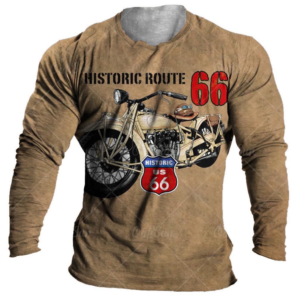 Винтажная мужская футболка с длинным рукавом 3D ретро мотоциклетные большие футболки для толстовки байкерская гоночная футболка мужская одежда