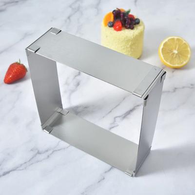 Кольцо для мусса из нержавеющей стали, большой квадрат, регулируемый размер, легко чистится, удобная форма для чистки торта