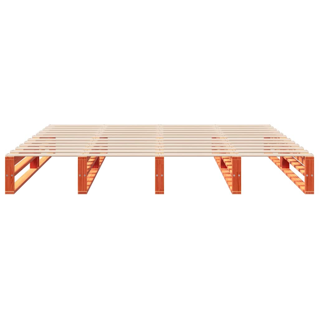 Solid Wood Bed without Mattress Wax Brown 200x200 cm Pine Wood