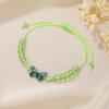 Butterfly braided bracelet, couple girlfriend beaded hand rope, alloy butterfly adjustable wax wire bracelet