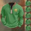 Men's St. Patrick's Day Vintage Casual Zip Sweatshirt Outdoor Casual Top