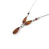 [N2271] - Silver Necklace 'Inspiration' Amber (rhodium-plated) - 19x7 Mm