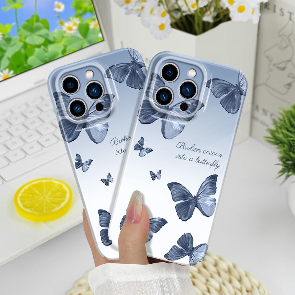 Alluring Butterfly Phone Case For iPhone 13 12 11 7 8 6 6S Plus Pro Max Mini X XS XR SE 2020 2022 Film Hard Cover