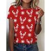 Christmas Style 3D Printed Simple Short Sleeve Summer New Loose Comfortable T-shirt Women's Fashion Trend Round Neck T-shirt